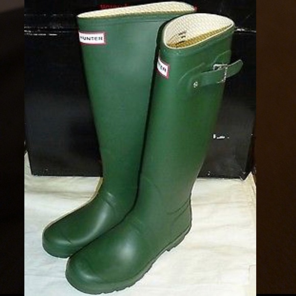 Hunter Shoes - Hunter Rain Winter Boots Green 8 VGUC